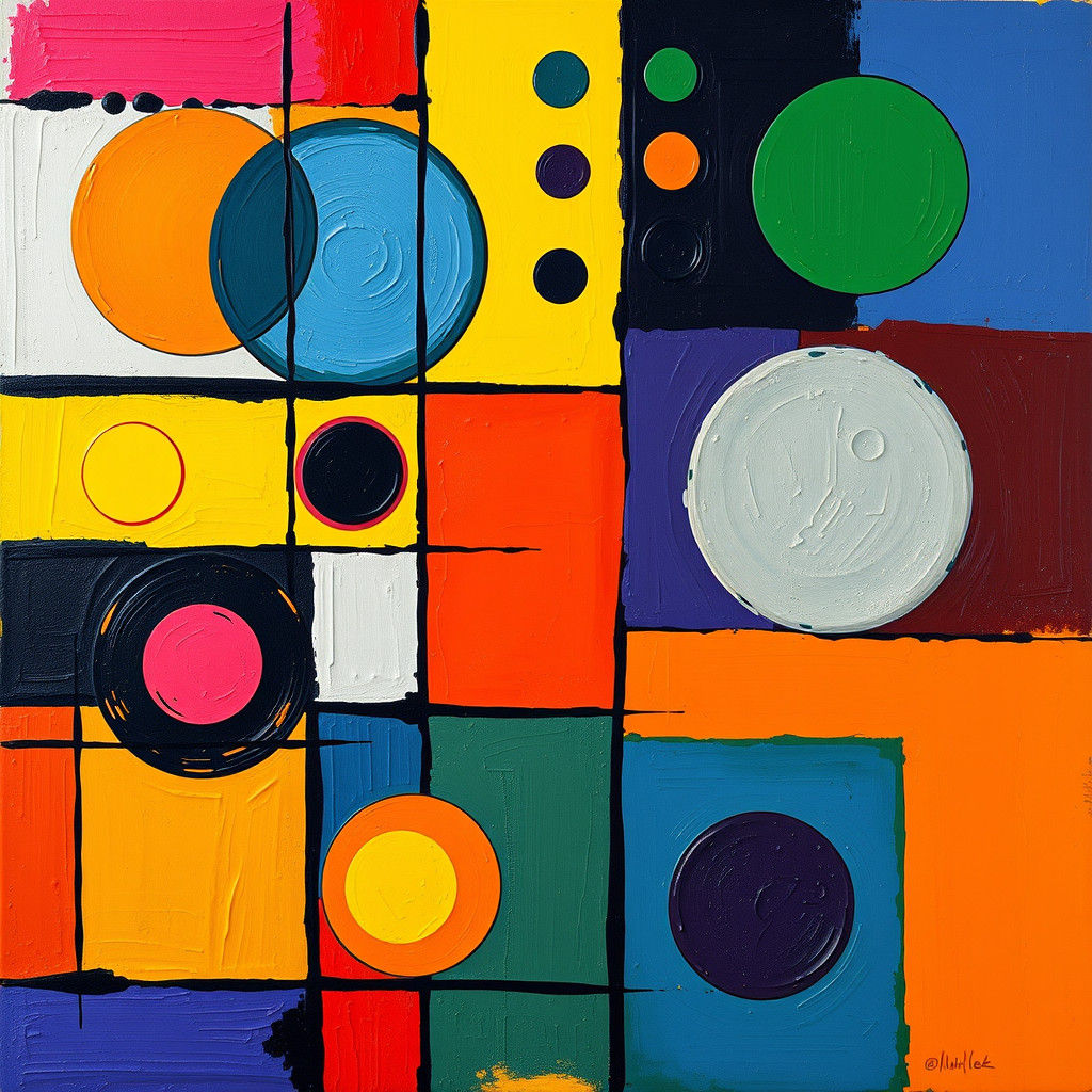 Dynamic Geometric Shapes in Abstract Expressionist Style