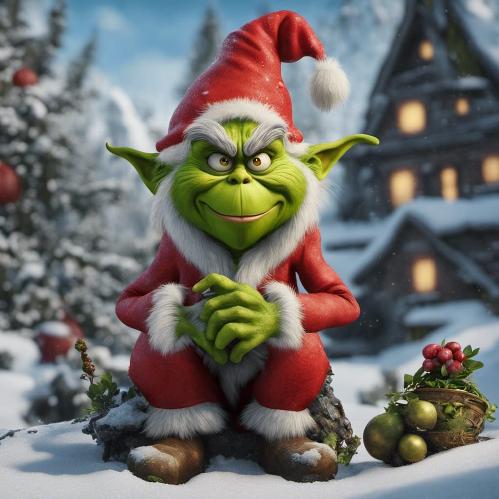 Grinch Garden Gnome