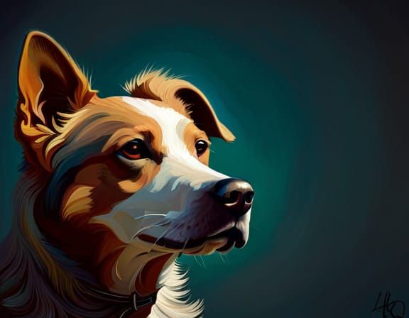 Africanis Dog Painting in Hyperrealistic Style