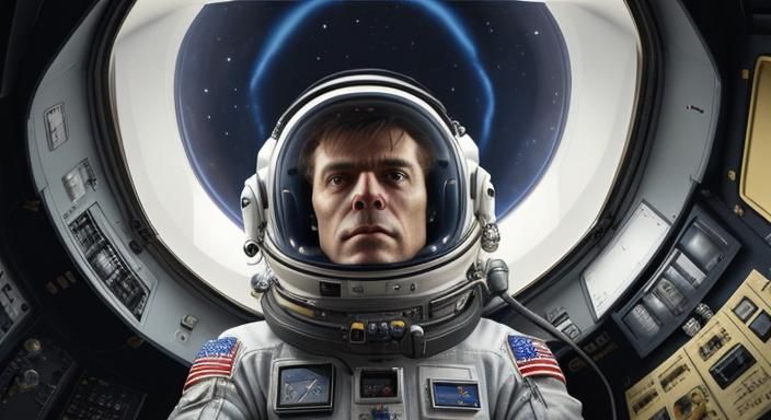 Cosmic Odyssey in a Futuristic Capsule