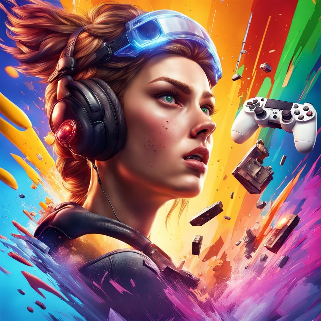 Hyperrealistic Video Game Advertisement Poster