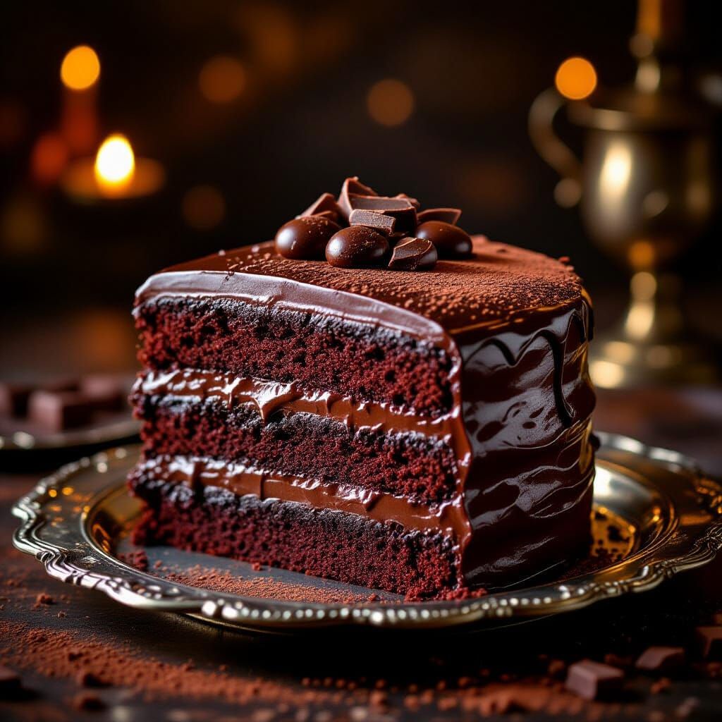 Decadent Chocolate Cake with Ganache Drizzle