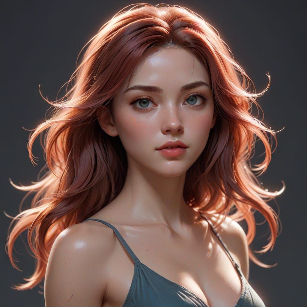 Katarina Claes as Fashion Model in Anime Style