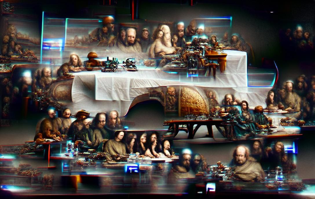 Futuristic Last Supper in 8k Resolution