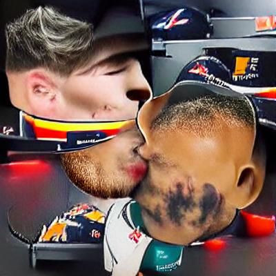Unexpected Kiss: Rivals Embrace in AI Image