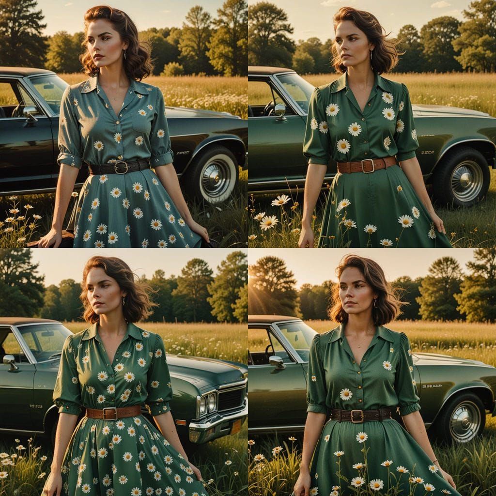 Model Posing with 1972 Buick Skylark