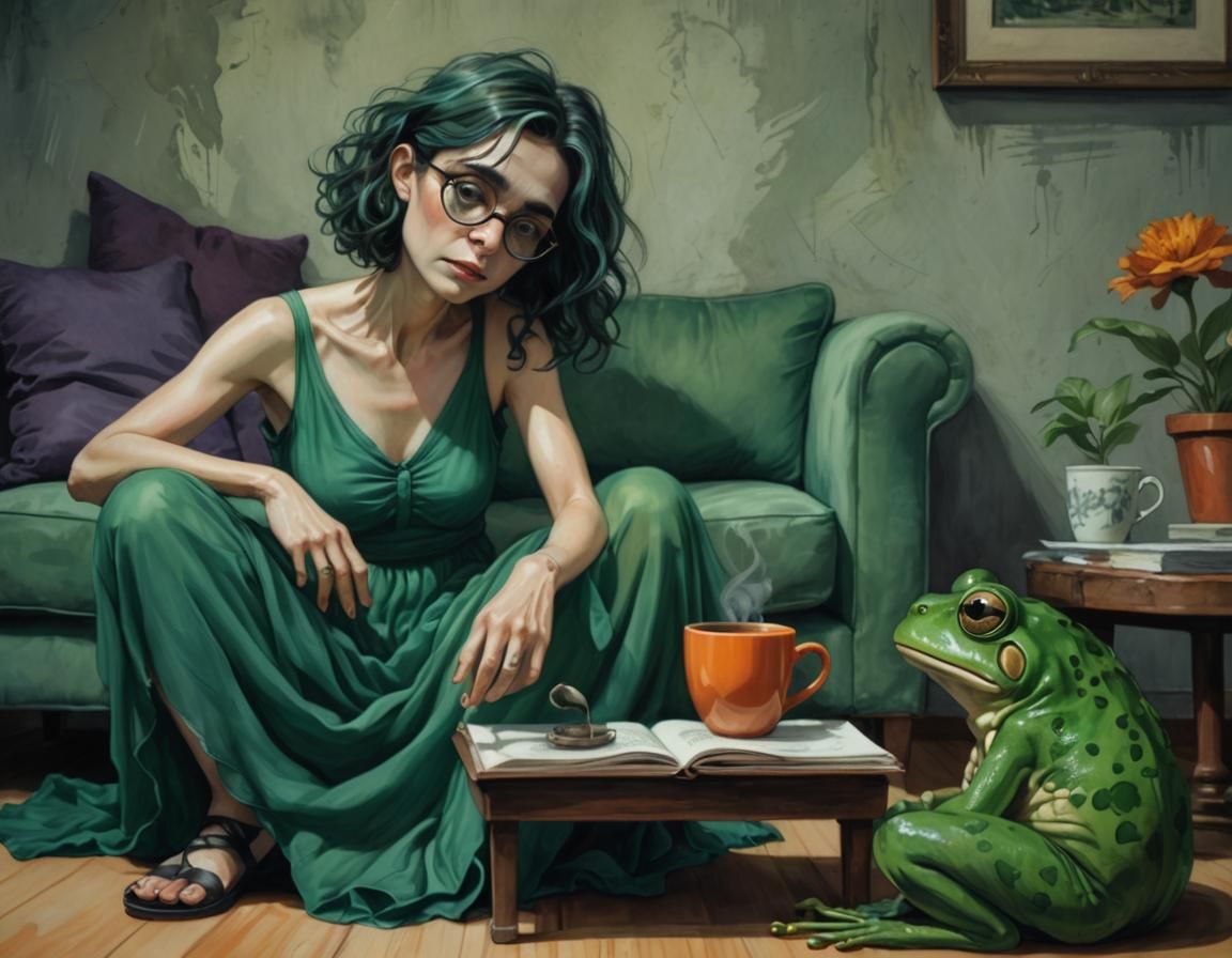 Eerie Forest Portrait in Tim Burton Style