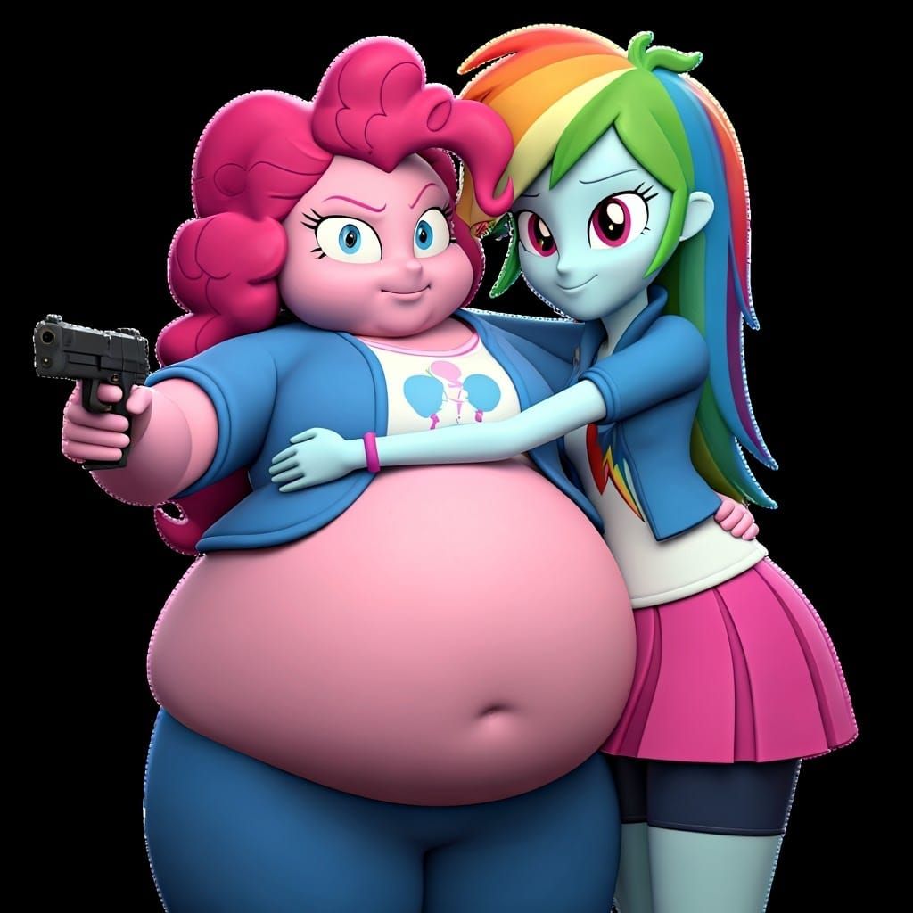 Menacing Pinkie Pie Film Still with Rainbow Dash
