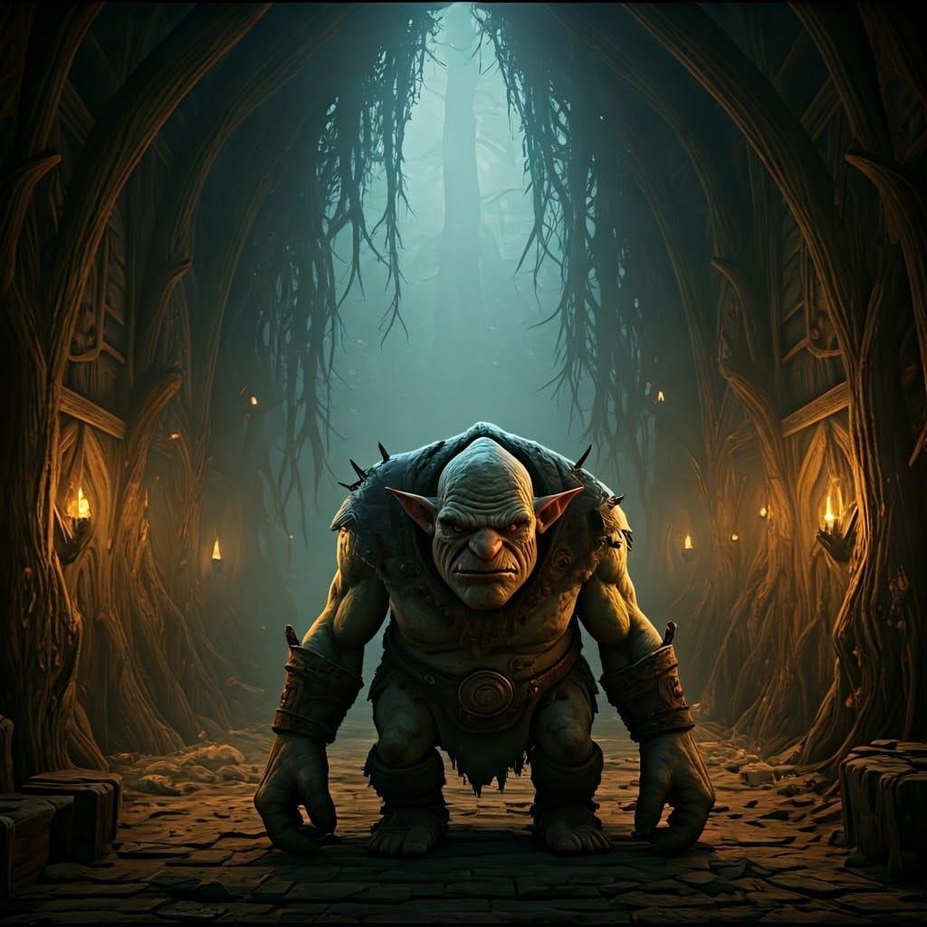 Ogre-Minion Fusion in Ethereal Forest, Unreal Engine 5