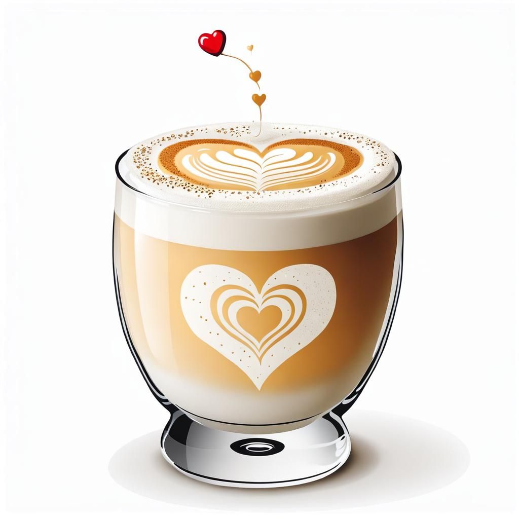 Pisco Sour with Heart Latte Art Clipart