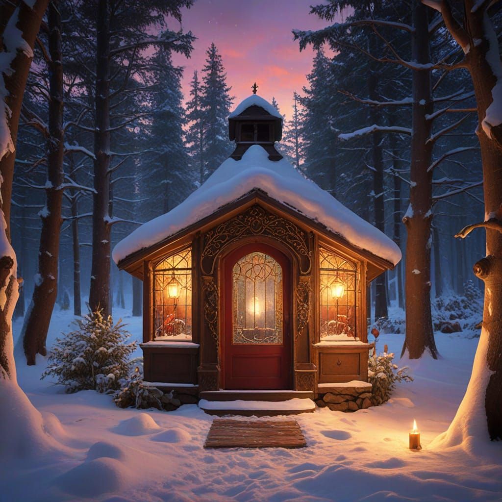 Regal Christmas Scene in Vibrant Holiday Style