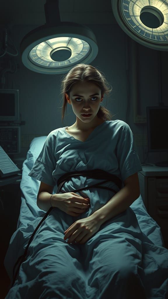Eerie Hospital Awakening in Dark Fantasy Style