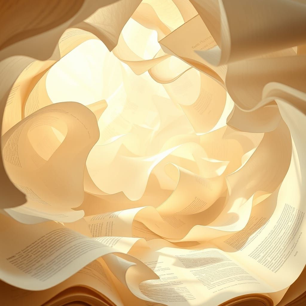 Ethereal Space with Whirling Book Pages