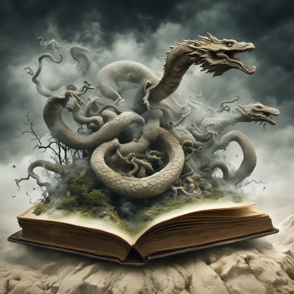 Lernaean Hydra Leaps from 3D Book