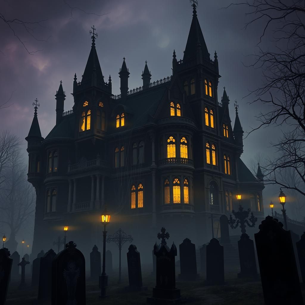 Haunted Mansion in Dark Fantasy Style