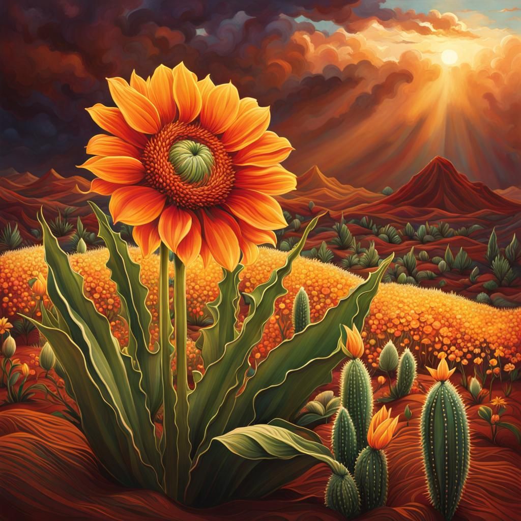 Desert Bloom Waiting for Rain