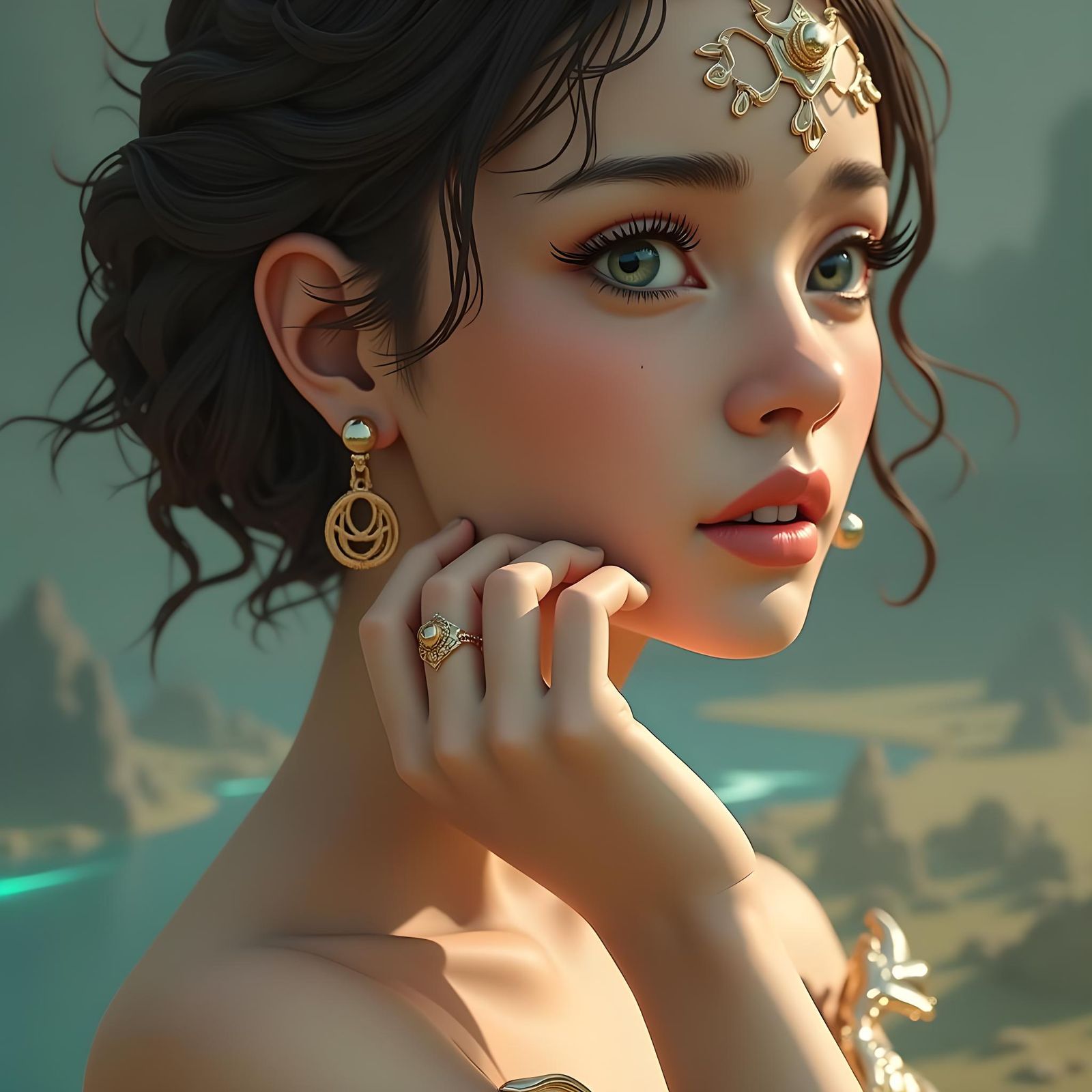 Ancient Castle on Planet Lana Under Alien Skies