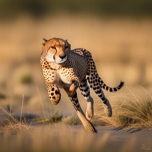 Cheetah Hunting: High-Speed Action Portrait