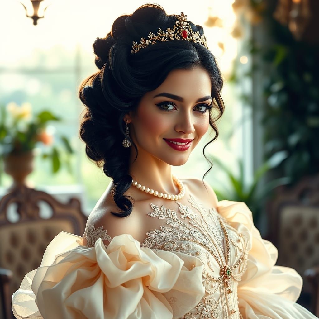 Southern Belle Goddess in Elegant Ball Gown