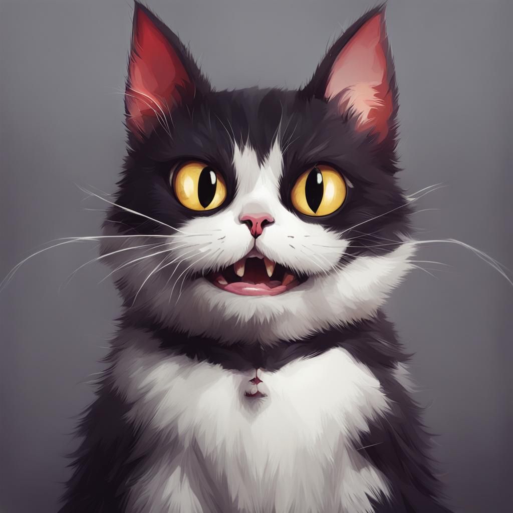 Adorable Spooky Cat Generated by AI