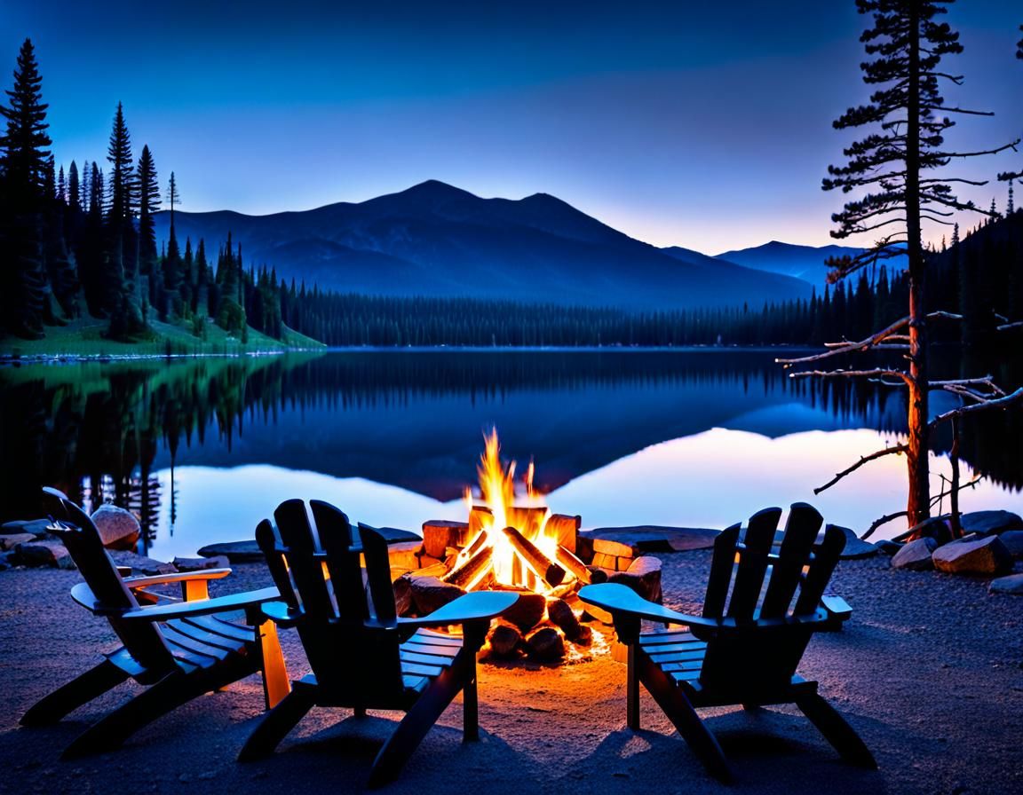 Rocky Mountain Campfire at Night: Landscape Photography