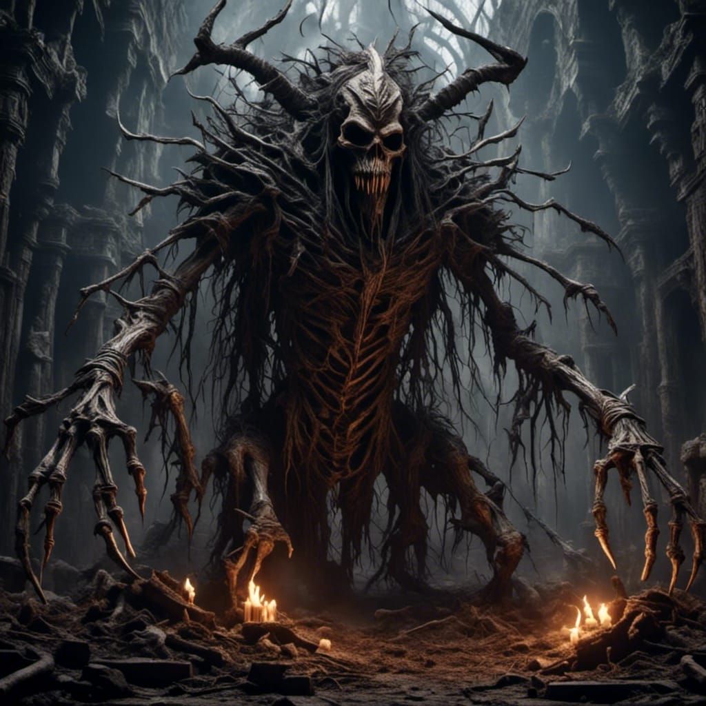 monster skeleton with horns