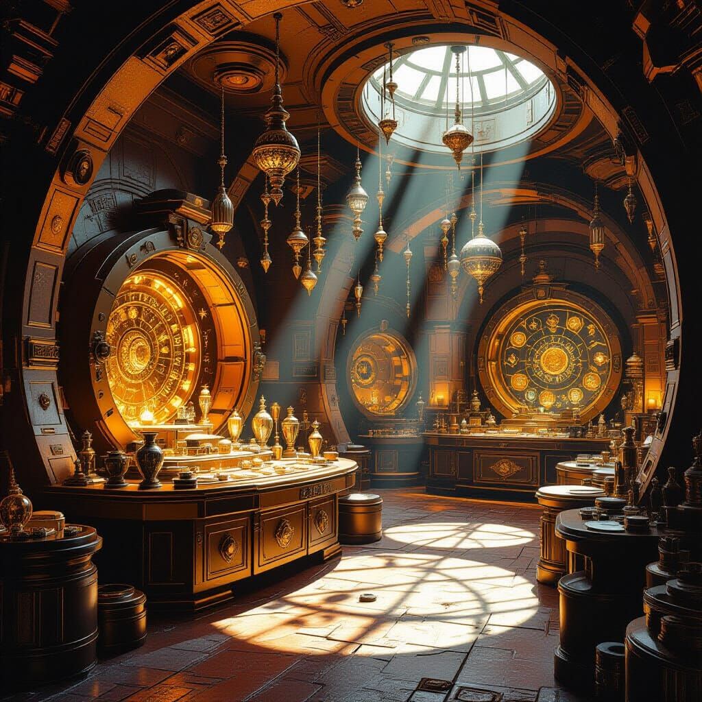 Glittering Treasure Trove in Retro-Futuristic Style