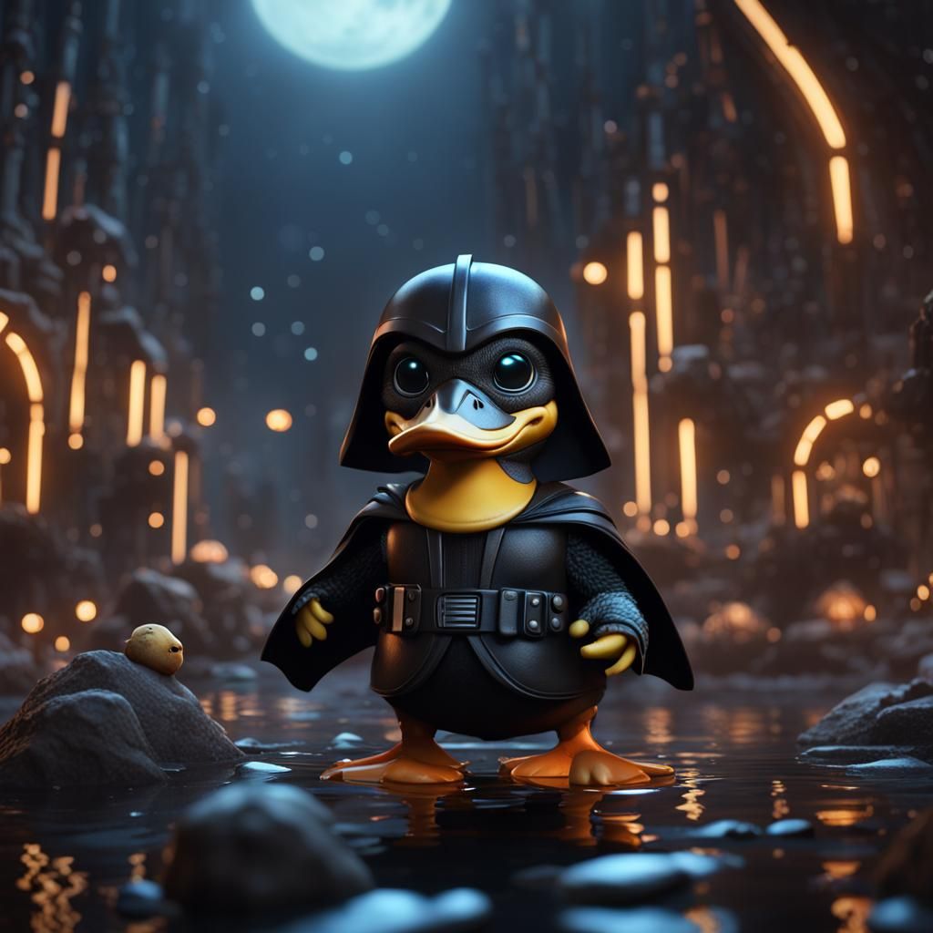 Cute Duckling as Dark Vader: Fantasy Concept Art