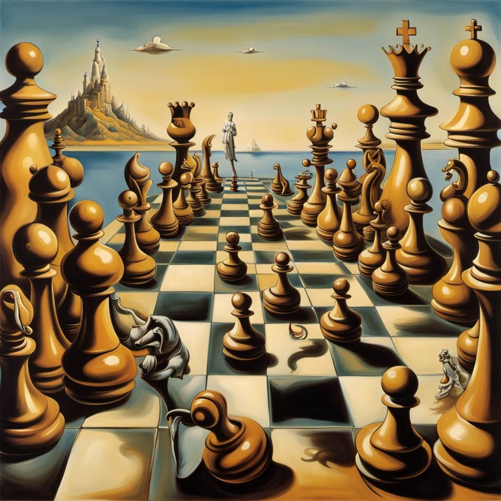 Surreal Chess Game in Dali Style