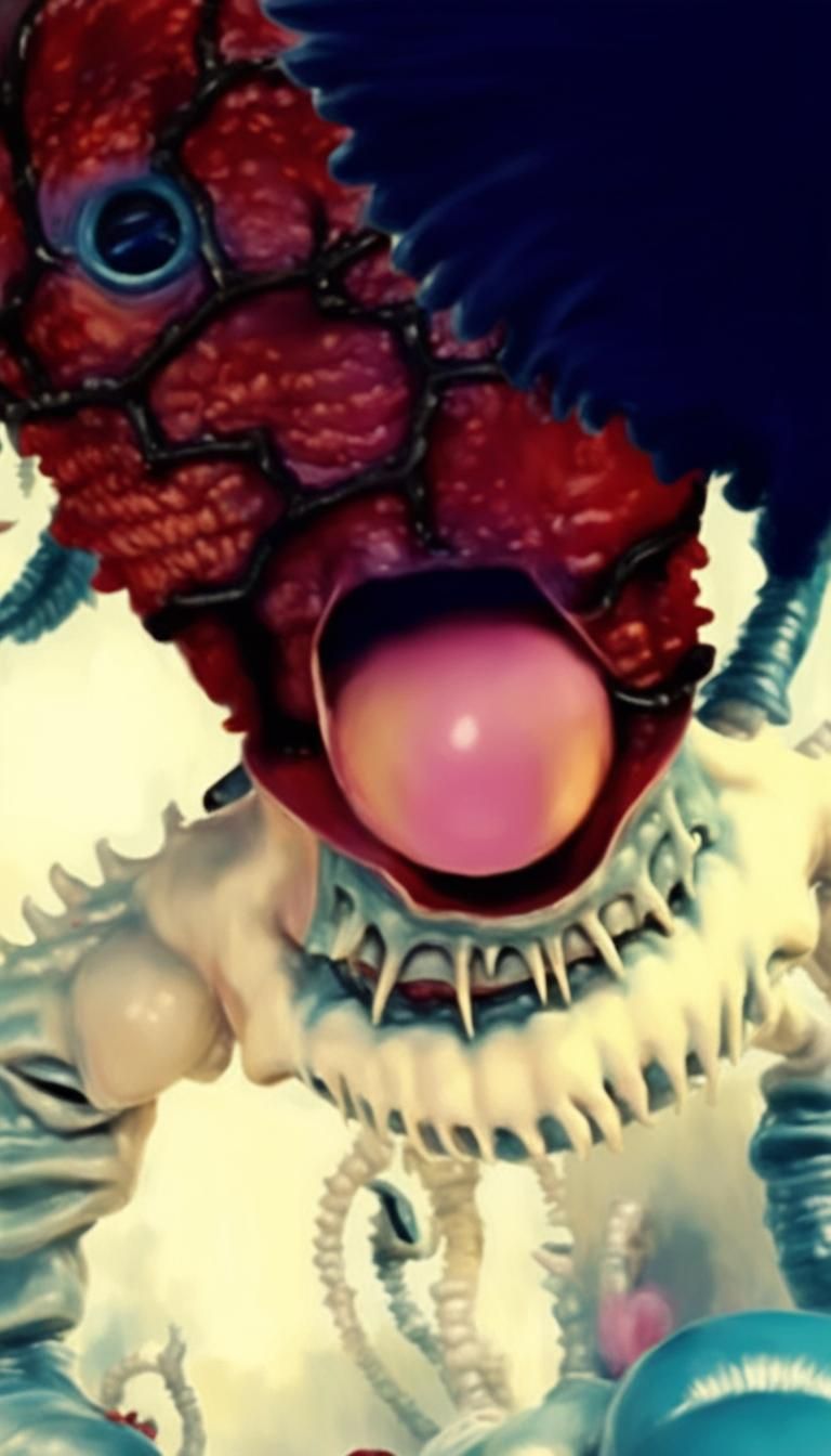 Gory Insectoid Sculpture in Cronenberg Style with Realistic....