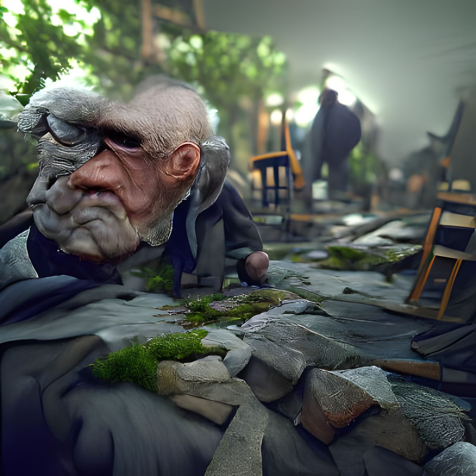Hyperdetailed Painting of an Angry Old Man