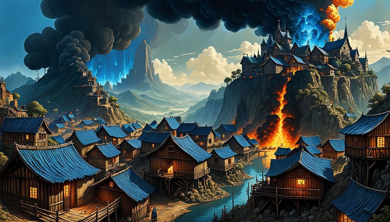 Death flowed slowly from the mountain pit