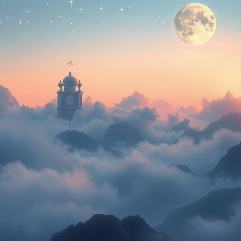 Surreal Dreamscape in Soft Pastels