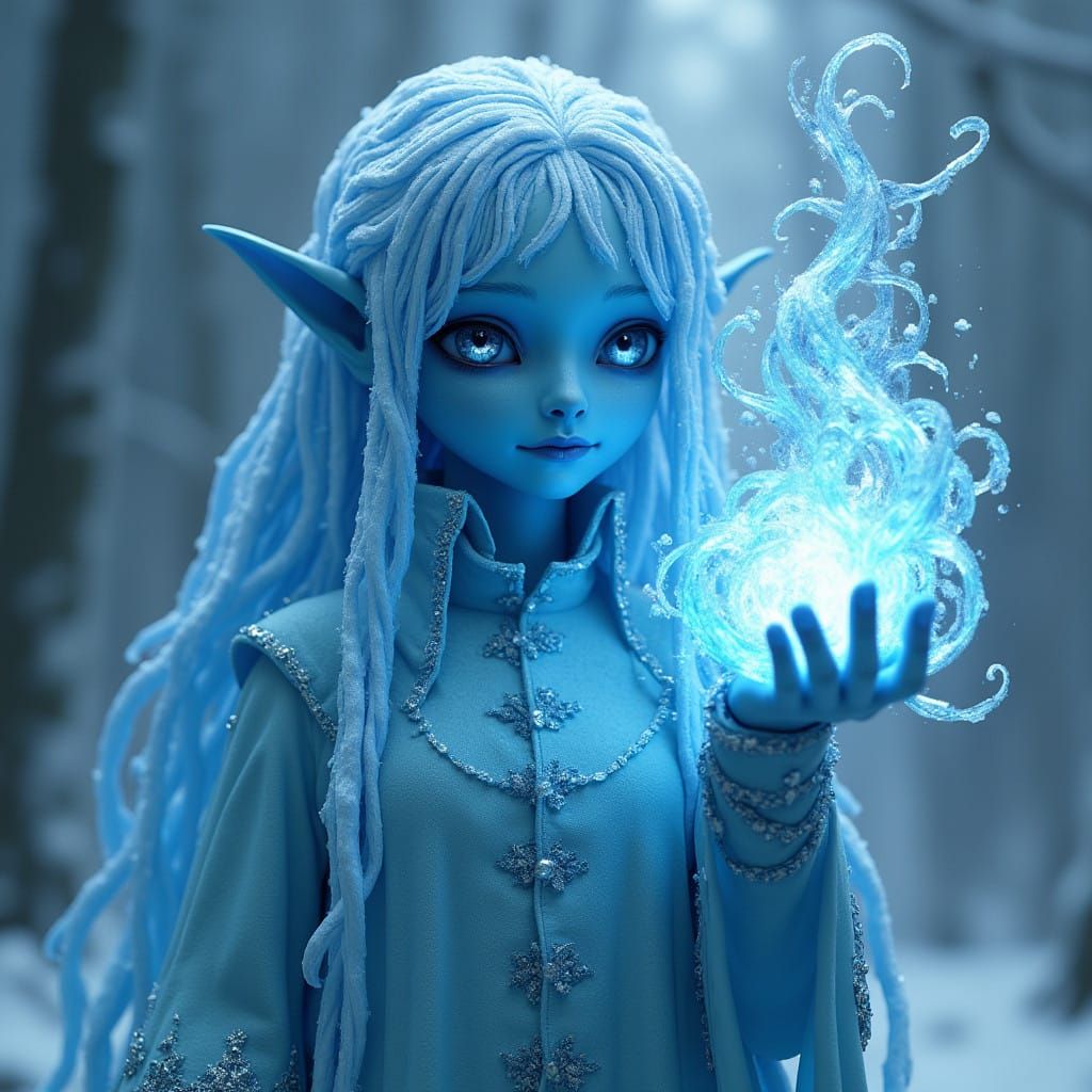 Ethereal Ice Genasi Unleashes Frosty Power