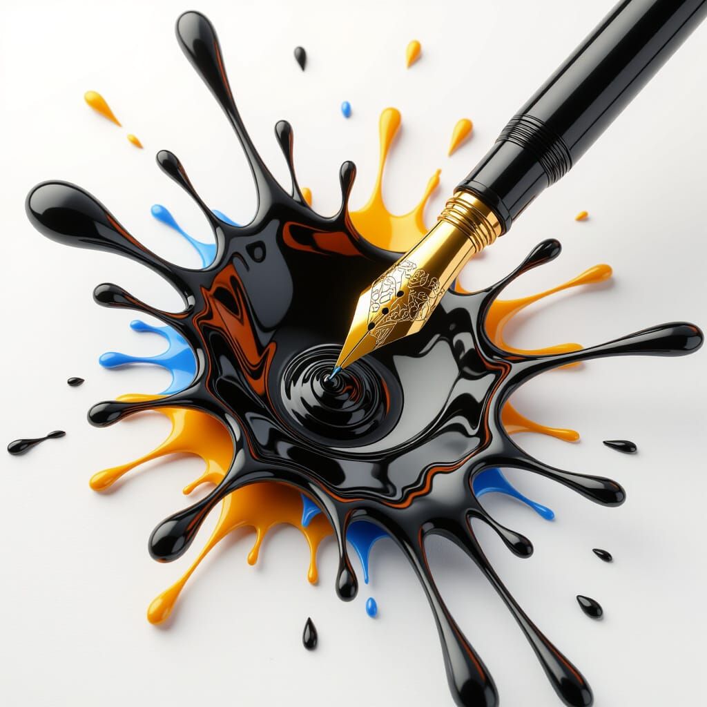 Vivid 3D Ink Splash, Ultra HD Realistic Art