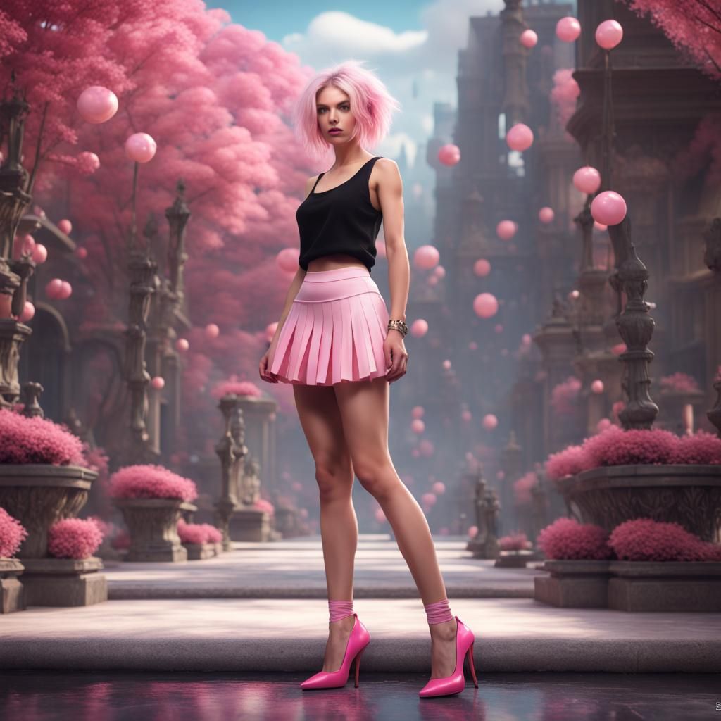 Girly Boy with Pink Hair in Fantasy Art
