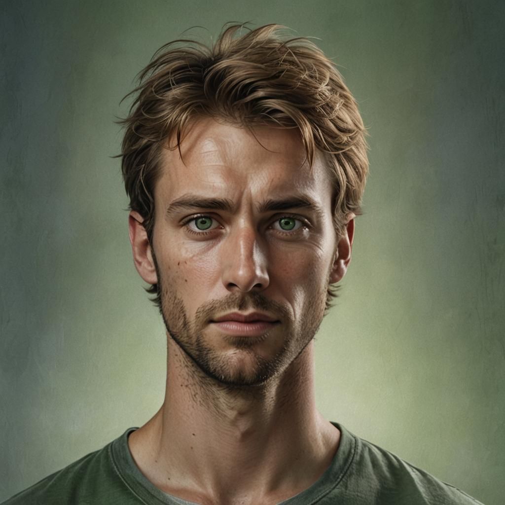 Hyperrealistic Portrait of a Young Man in Dark Academia Styl...