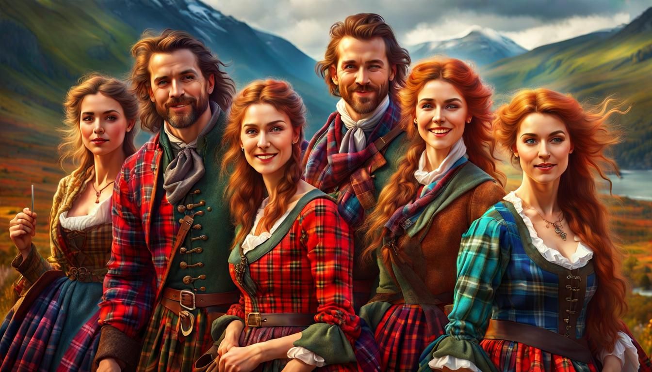 Highland Festival with Colorful Plaid Patterns