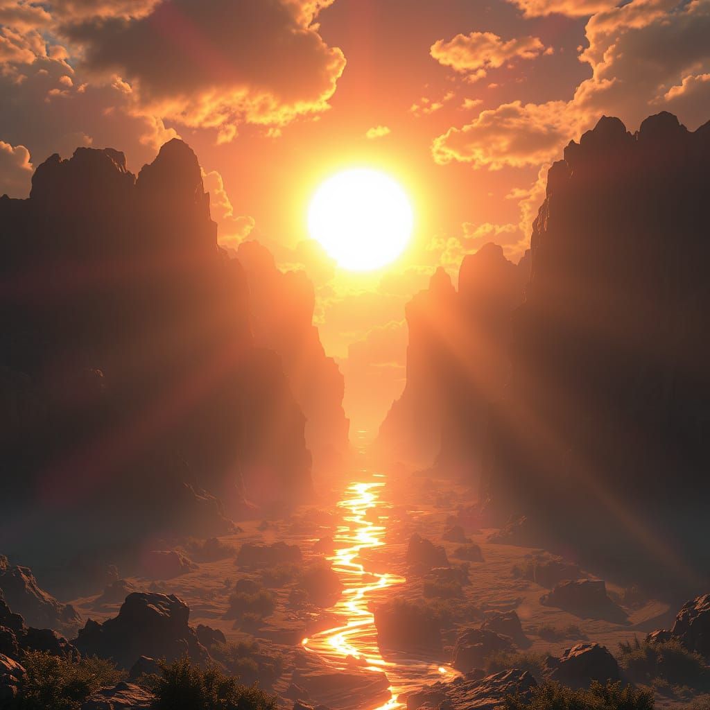 Ethereal Sunlight Illuminates a Fantastical Realm