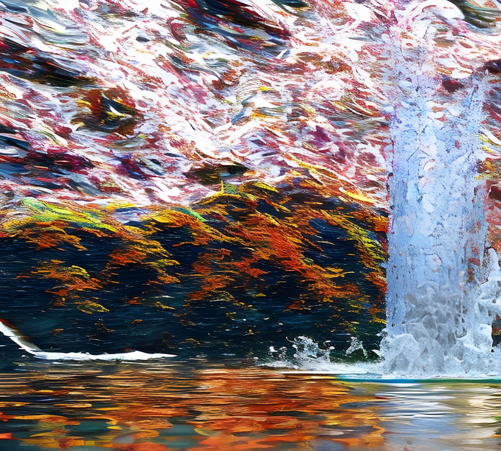 Cascading Jungle Water Flow in Realistic Style
