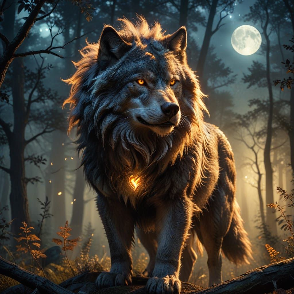 Ethereal Werewolf Embodies Primal Strength and Mystical Powe...
