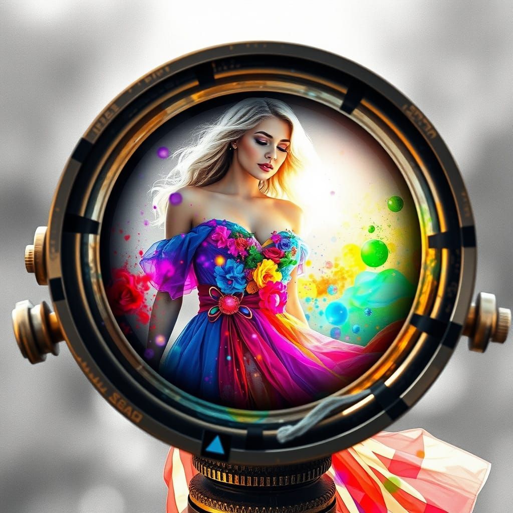 Radiant Blonde Woman Illuminates a Monochrome World through ...