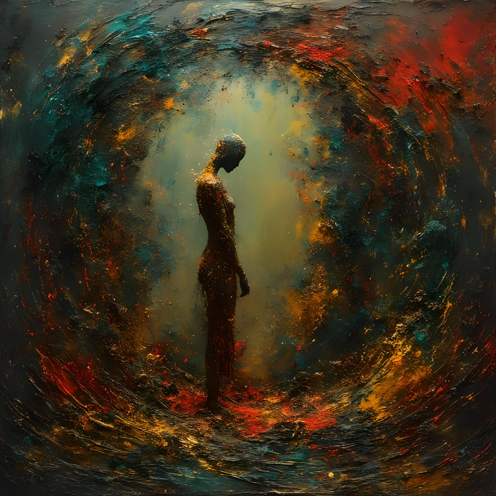 Surreal Mirror Reflecting Inner Thoughts in Fantasy Art