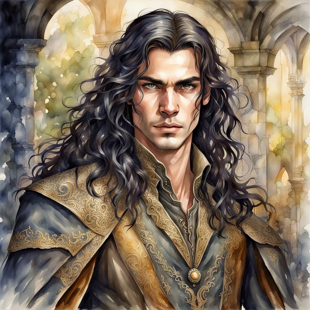Elven Nobleman Portrait in Watercolor