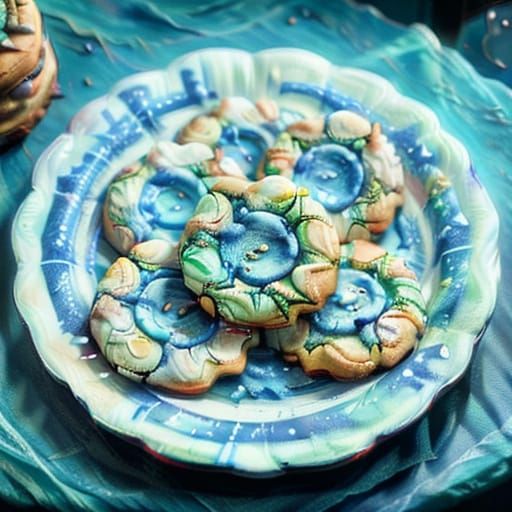 Chalk Fantasy Cookies on a Plate