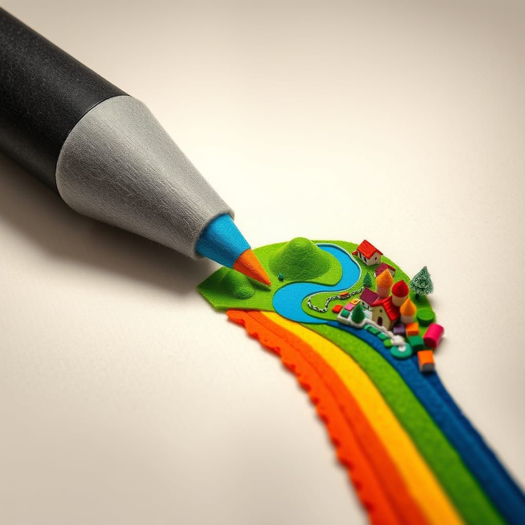 Felt-Tip Marker Creates Miniature Felt World
