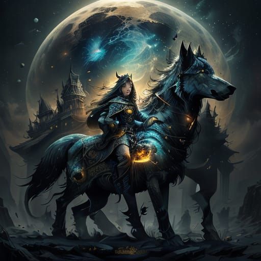 Lakota Goddesses Ride Stallions at Celestial Sunrise