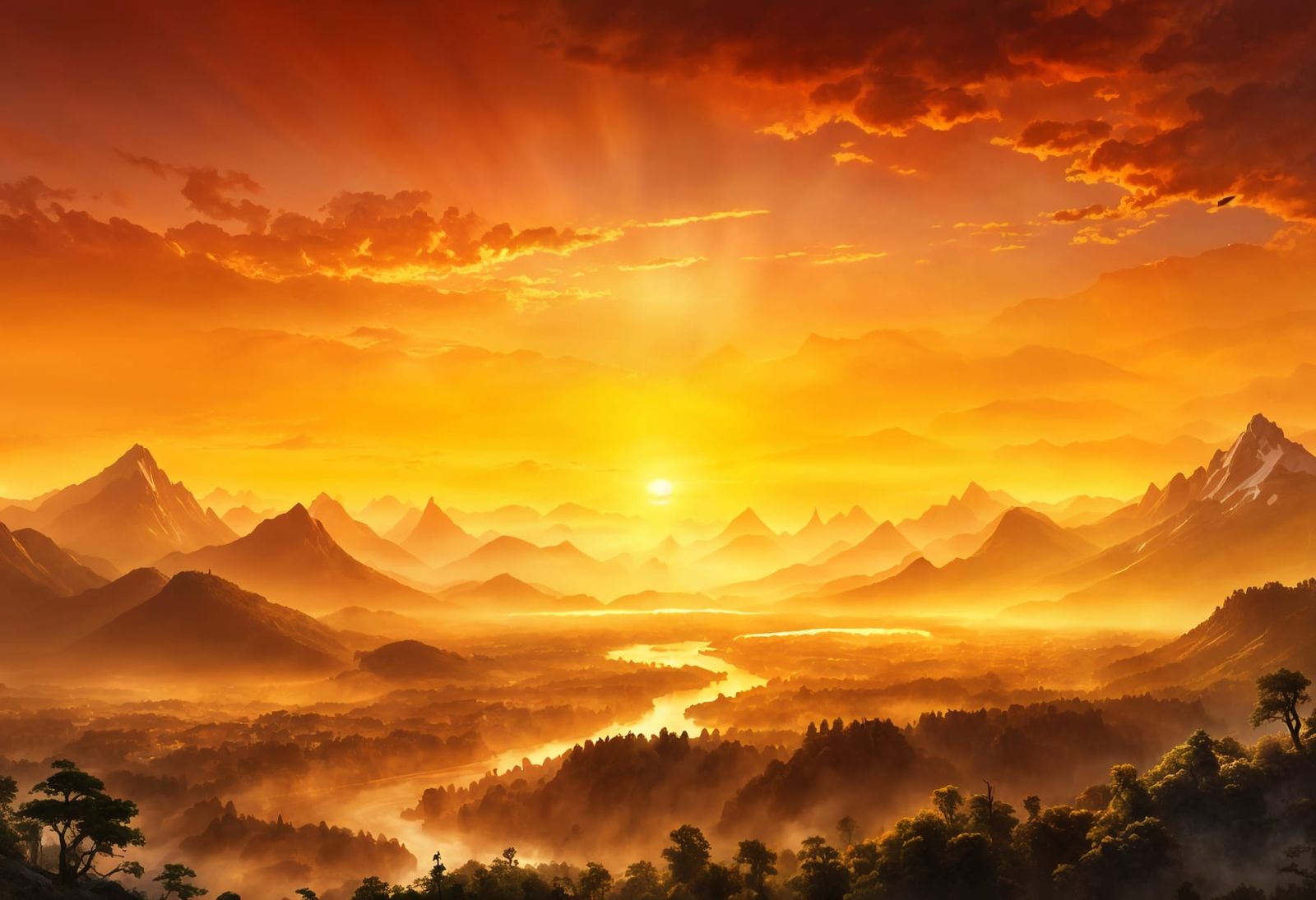 Majestic Landscape at Sunset