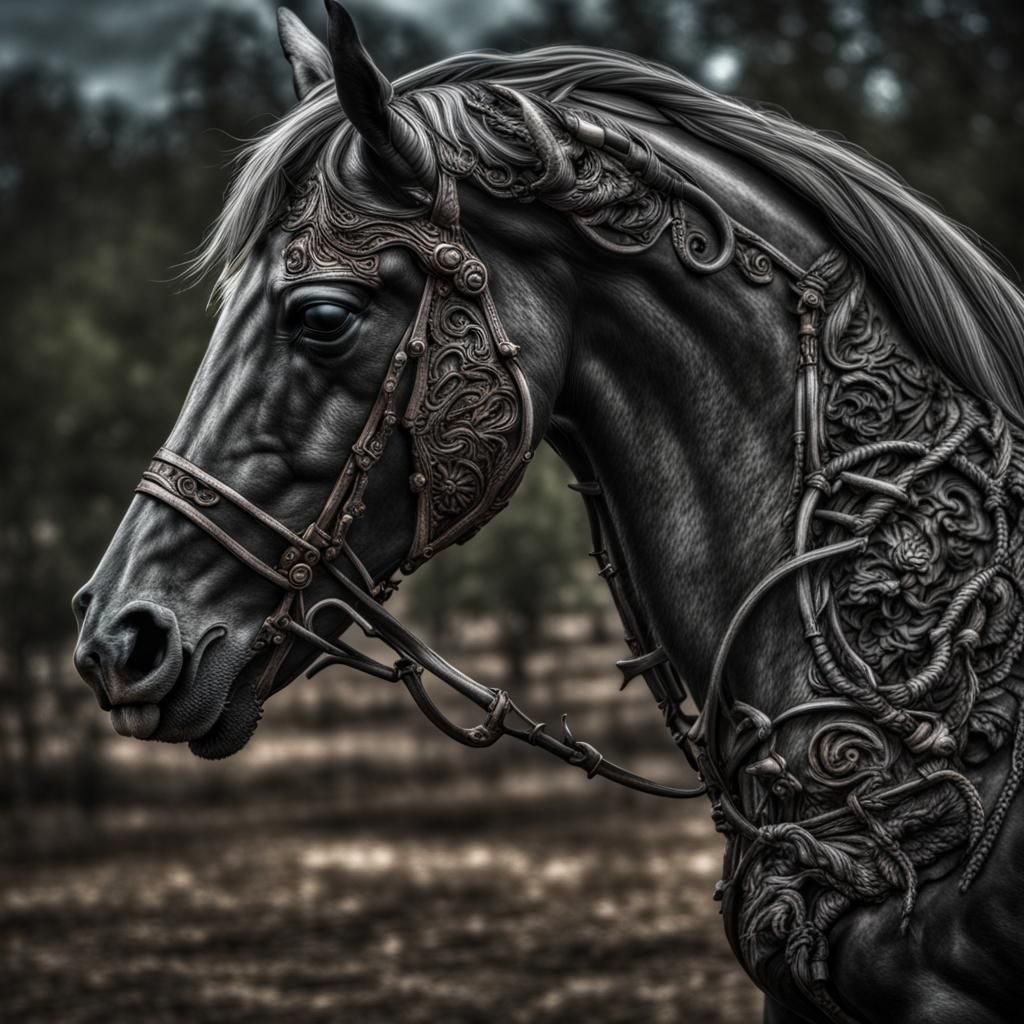 Hyperrealistic Nightmare Horse in Cinematic Lighting
