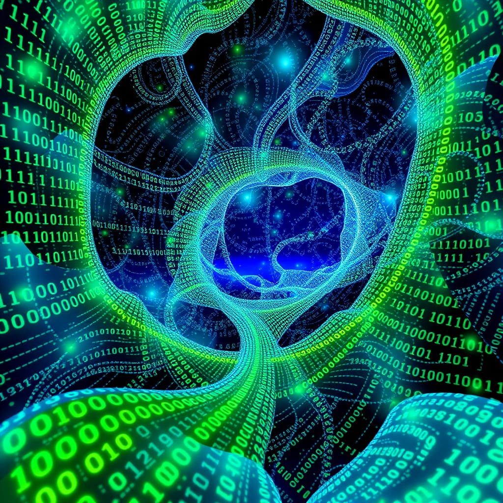 Digital Dreamscape of Binary Code Fractals